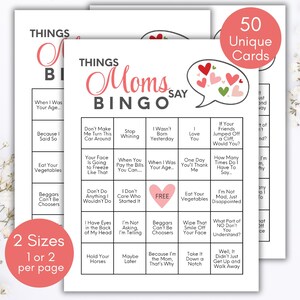 Bingo per la Festa della Mamma, Gioco del Bingo per la Festa della Mamma stampabile, Gioco "Cose che dicono le mamme", Bingo "Cose che dicono le mamme", Attività per la Festa della Mamma, Gioco per la Festa della Mamma