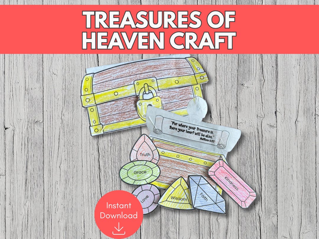 Treasures in Heaven Craft, Sunday School Activity, Bible Lesson for ...