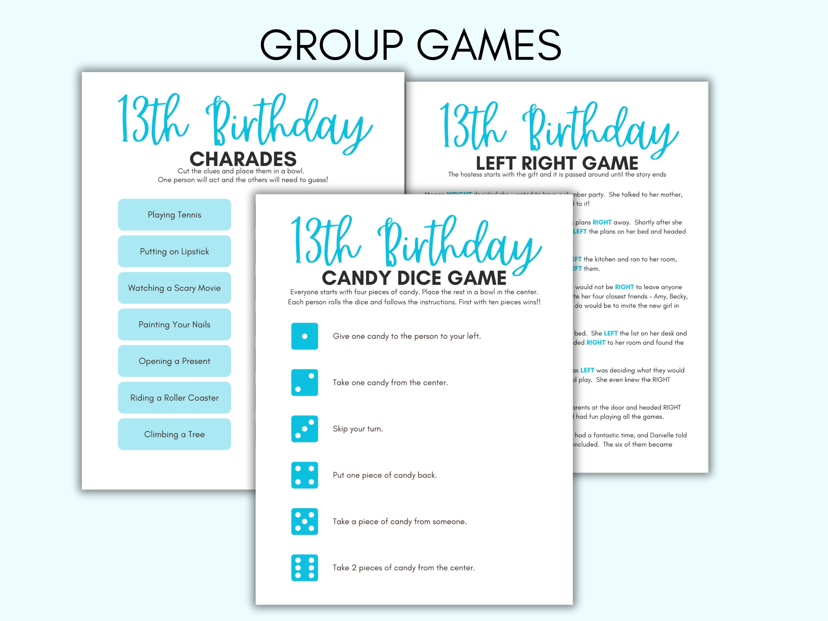 13th Birthday Party Games, 13 Year Old Party Games, Thirteenth