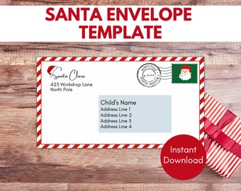 Printable Santa Claus Envelope, Letter From Santa Envelope, Santa ...