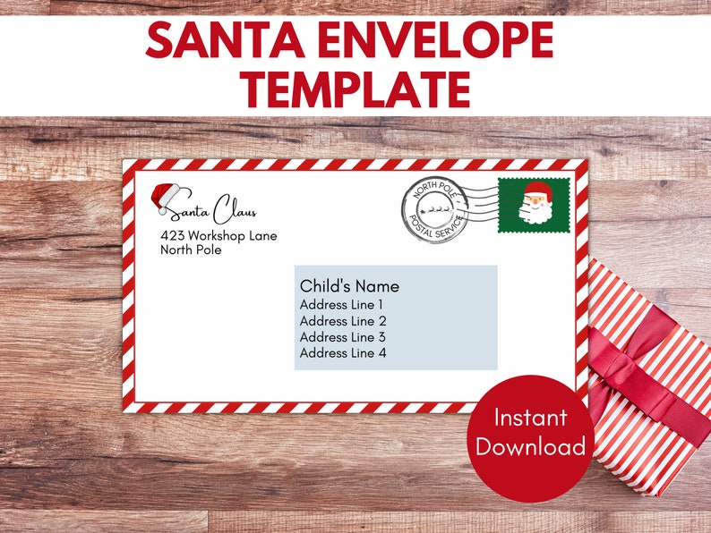 Printable Santa Claus Envelope Letter From Santa Envelope Santa Printable Santa Claus Envelope Letter From Santa Envelope Santa