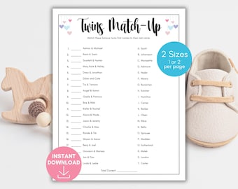 Celebrity Twins Game, Twin Baby Shower Game, Twins Matchup Shower Game, Mommy to Be Game, Celebrity Baby Shower, Games for Twins Shower