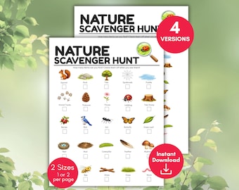 Nature Scavenger Hunt for Kids, Outdoor Treasure Hunt, Outdoor Nature Scavenger Hunt, Hike Activity, Nature Hunt, Nature Walk, Nature Game