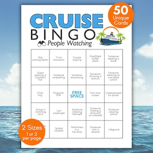 Cruise Bingo People Watching Game, Gruise Games, Family Cruise, Cruise Ship Game, Cruise Vacation Game, Cruise Ship Activity