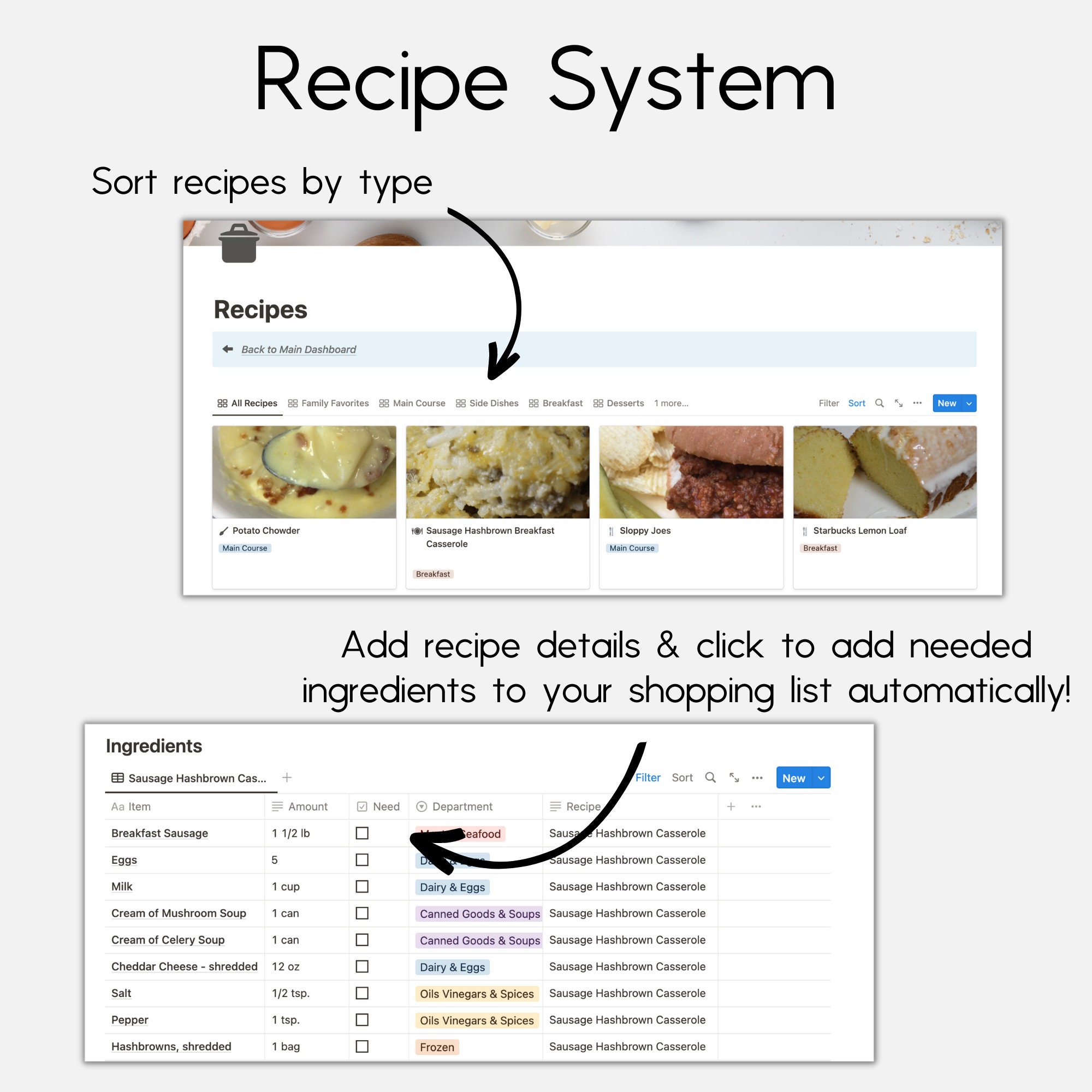 Meal Planner for Notion, Notion Grocery List, Notion Checklist, Meal ...
