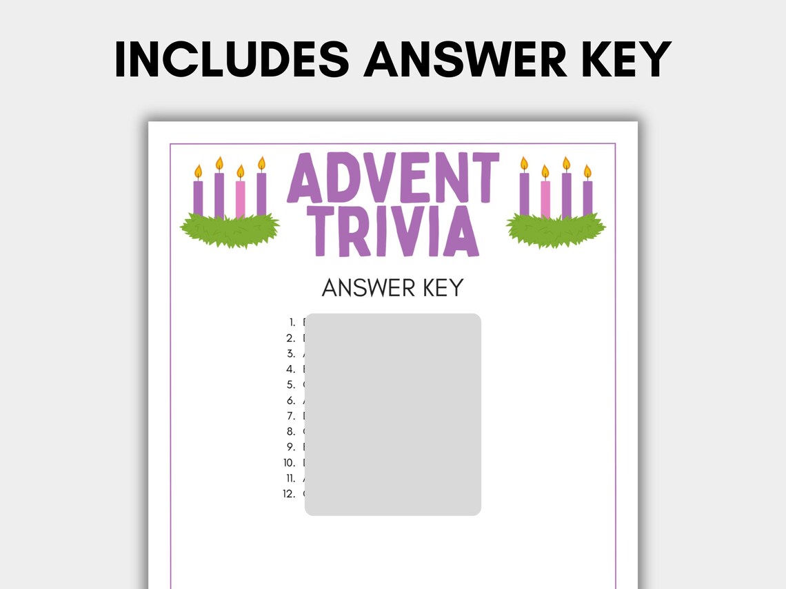 Advent Trivia Game, Advent Quiz, Sunday School Game, Advent Activity ...