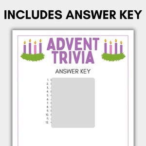 Advent Trivia Game, Advent Quiz, Sunday School Game, Advent Activity ...