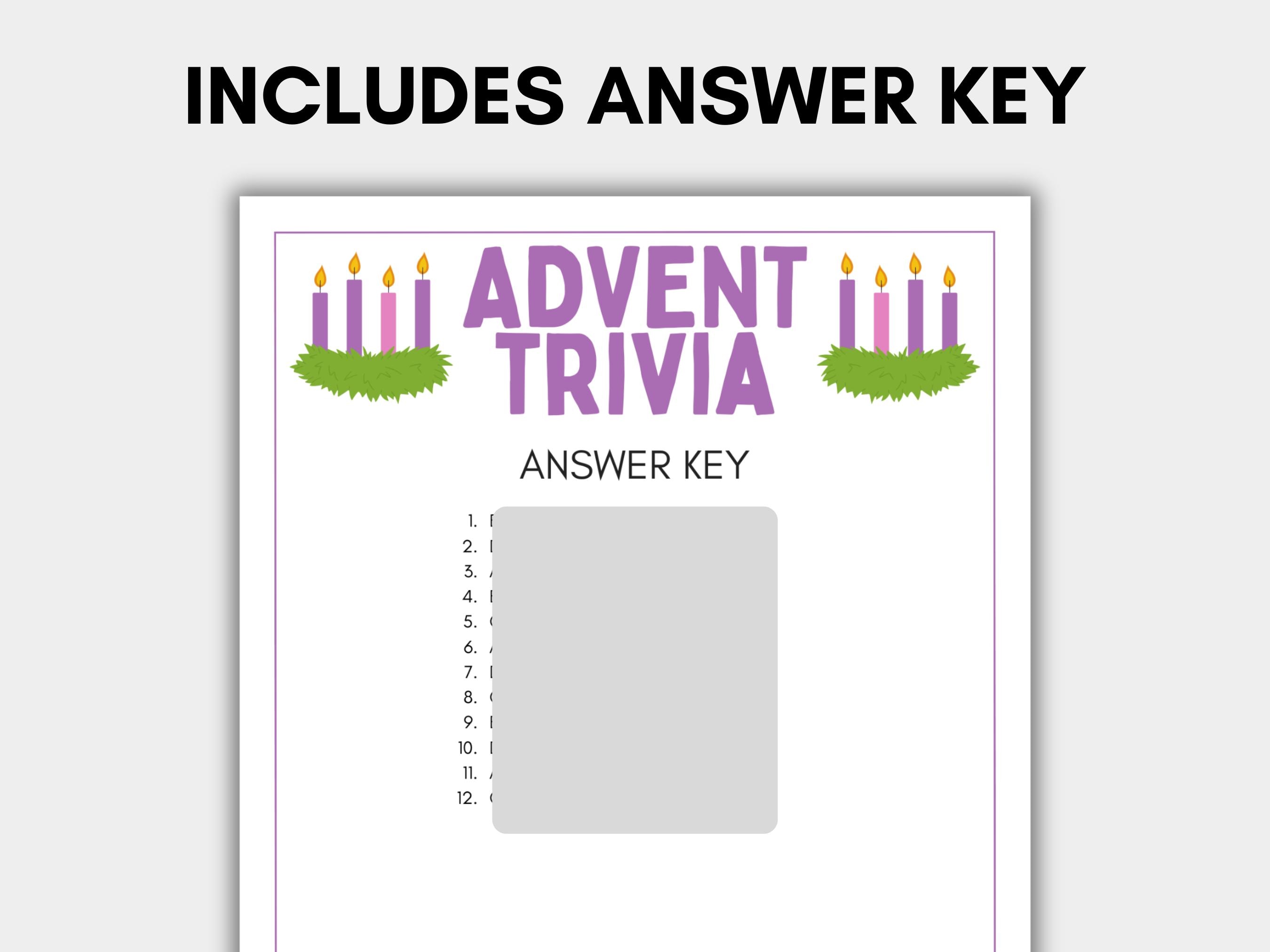 Advent Trivia Game, Advent Quiz, Sunday School Game, Advent Activity ...