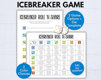Icebreaker Game, Editable Dicebreaker Game, Get to Know You Game, Conversation Starter, Office Team Building Activity, Table Talk Dice,