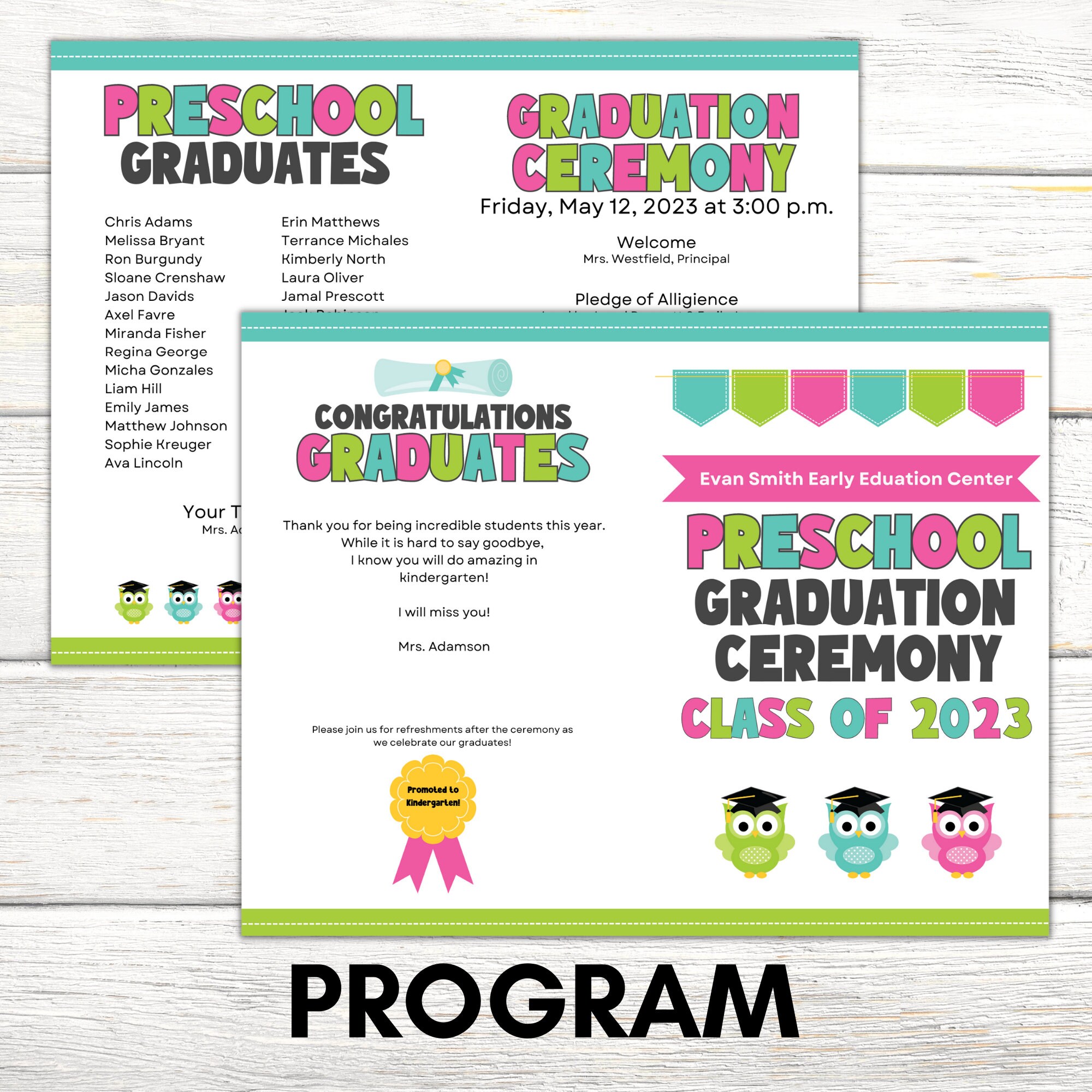 Preschool Graduation Templates Prek Graduation Invite - Etsy