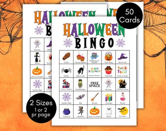 Halloween Bingo, Halloween Bingo Cards, Halloween Activity, Halloween Game, Classroom Party Game, Work Game, Halloween Classroom Activity