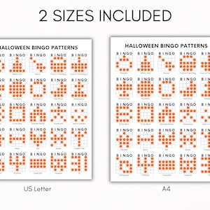 Halloween Bingo Patterns, Printable Halloween Bingo Game, Bingo Patterns Download, Fall Bingo Patterns, Bingo Winning Patterns image 6