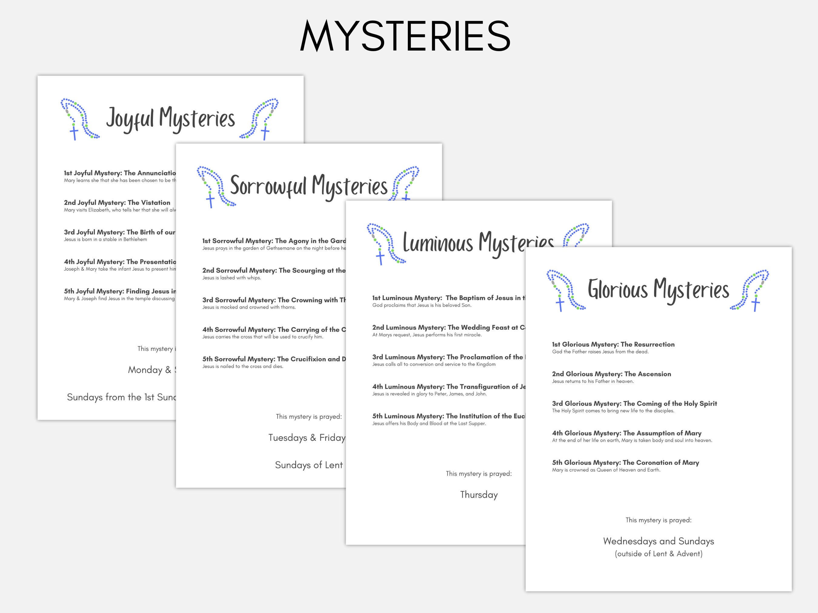 How to Pray the Rosary, Catholic Kids Printable Prayer, Printable PDF ...