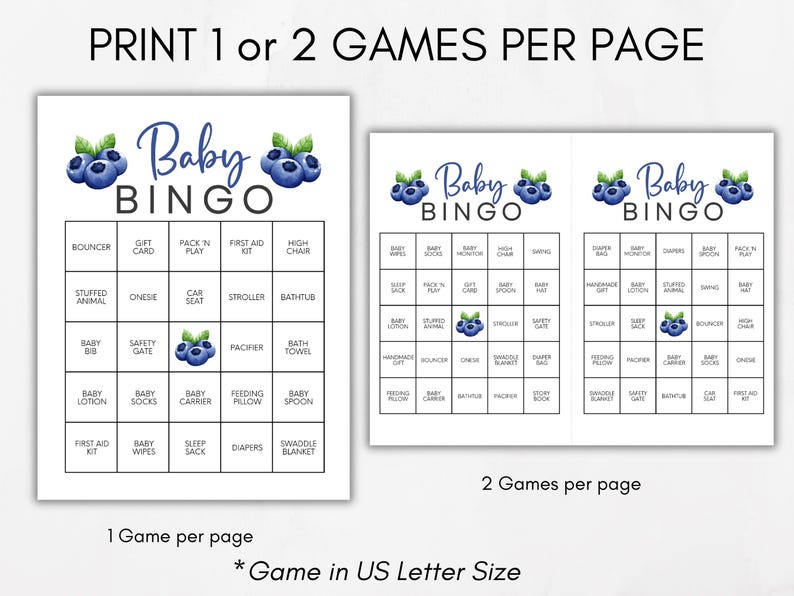 Berry Baby Shower Bingo