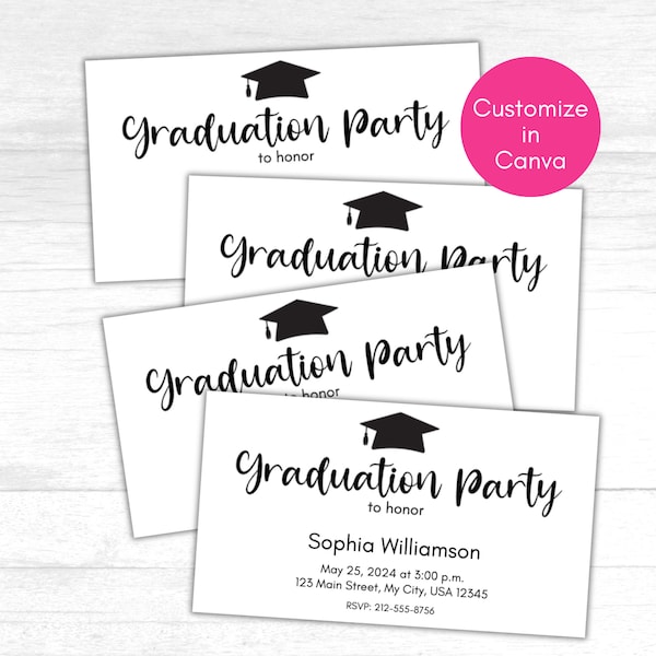 Printable Graduation Insert Card, Graduation Party Insert, Graduation Invitation Insert Card, Grad Announcement, 2024 Graduation Insert