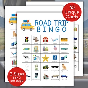 Road Trip Bingo, Family Road Trip Game, Family Car Ride Activity, Travel game, Road Trip Party Game, Travel Scavenger Hunt, Vacation Game