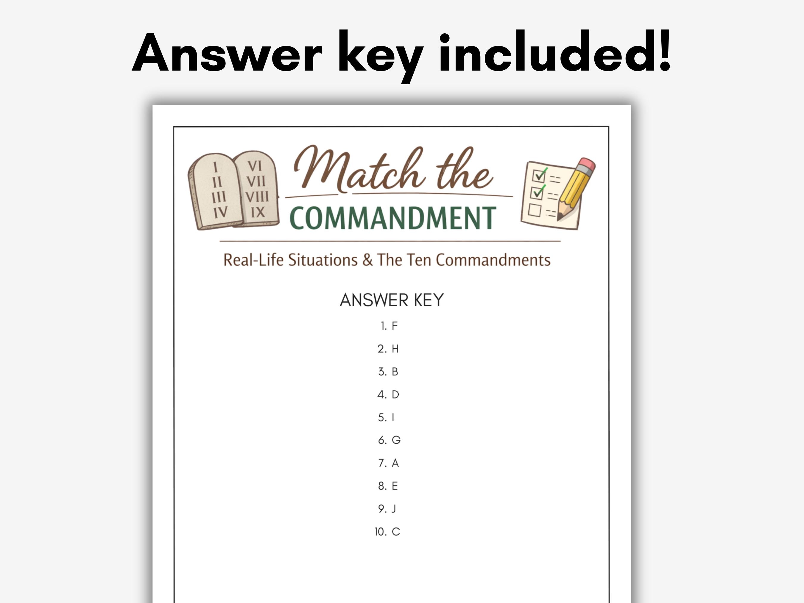 Ten Commandments Game for Kids, Moses Sunday School Games, Youth Group ...