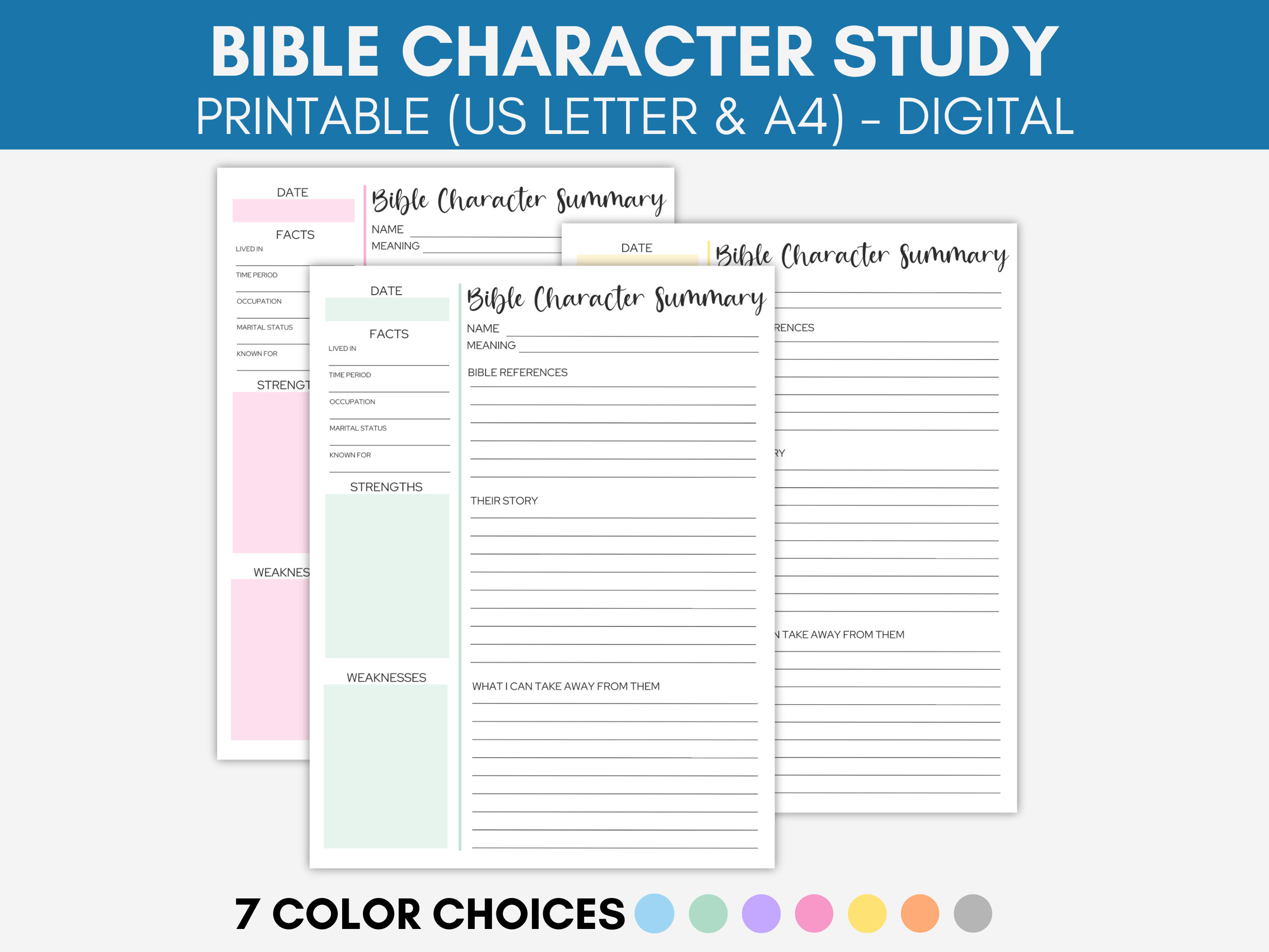 Bible Character Study Template Printable Bible Character Etsy Bible Character Study Template Printable Bible Character Etsy