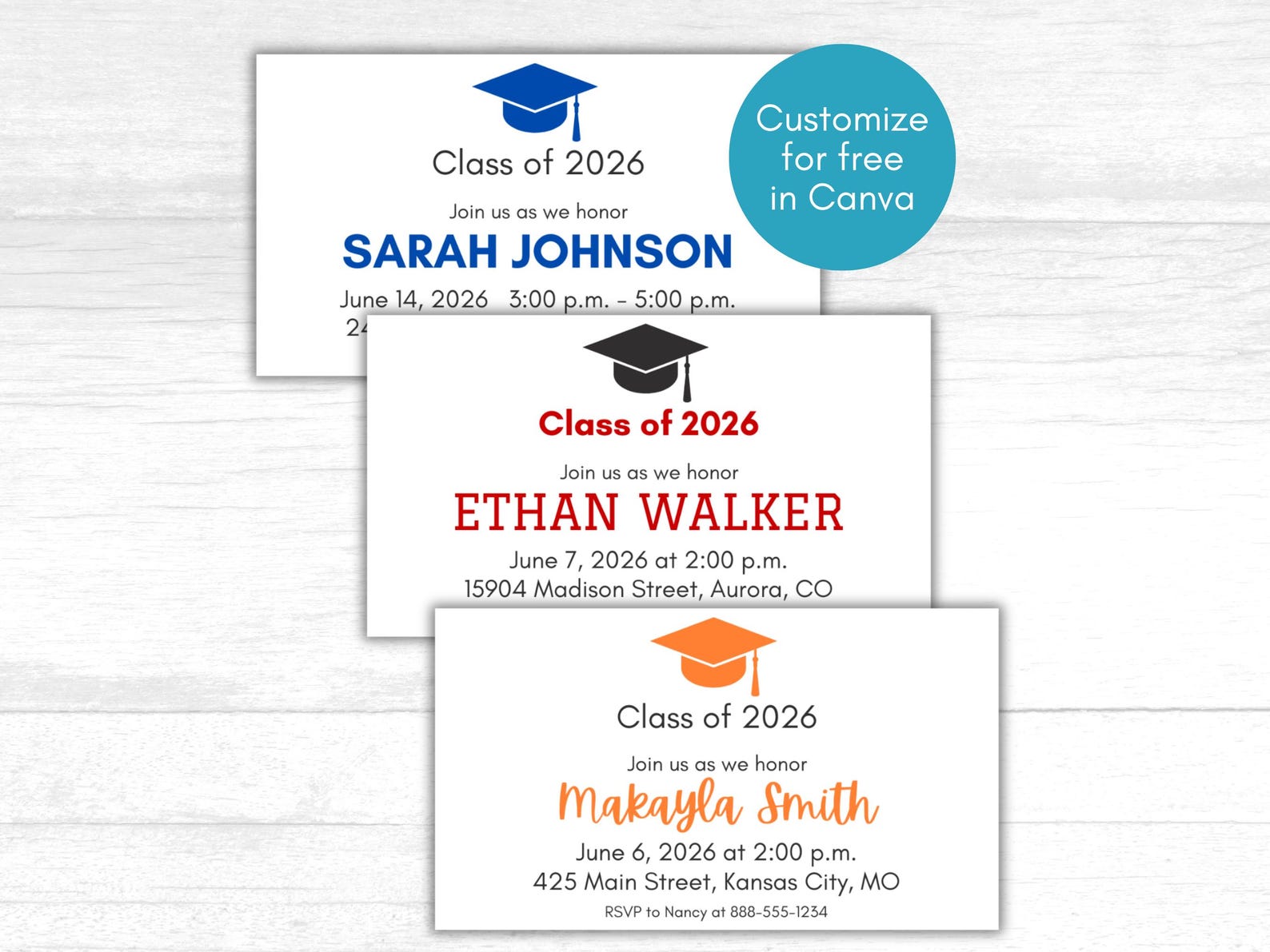 Printable Graduation Insert Card, Graduation Party Insert, Graduation ...