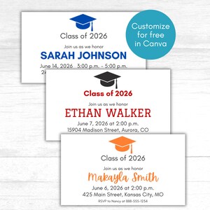 Printable Graduation Insert Card, Graduation Party Insert, Graduation Invitation Insert Card, Grad Announcement, 2026 Graduation Insert