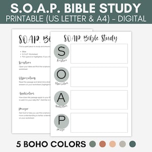 Plantilla imprimible de estudio bíblico SOAP, Guía de estudio bíblico imprimible, Notas de estudio bíblico, Estudio bíblico digital, Estudio bíblico de mujeres, SOAP digital