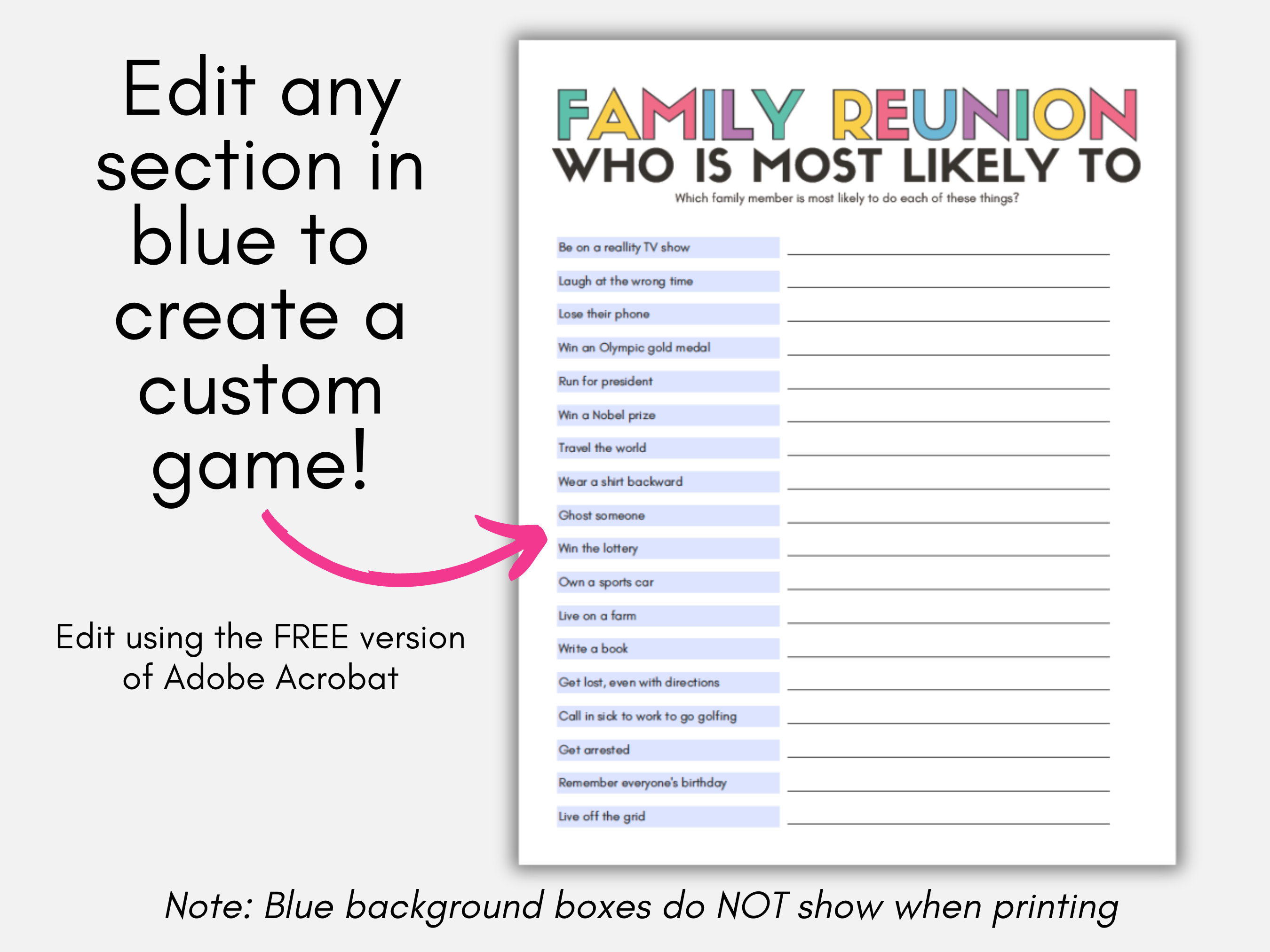 Family Reunion Games Bundle, Printable Family Party Games, Fun Family ...