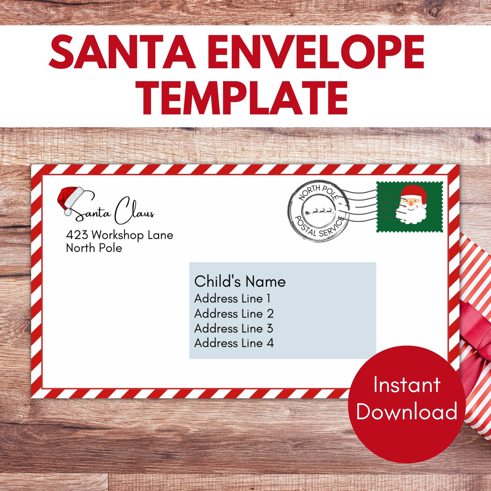 Printable Santa Claus Envelope Letter From Santa Envelope Etsy Printable Santa Claus Envelope Letter From Santa Envelope Etsy