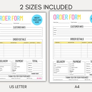 Editable Order Form Template, Small Business Order Form, Custom Order Form, Purchase Order Form ...