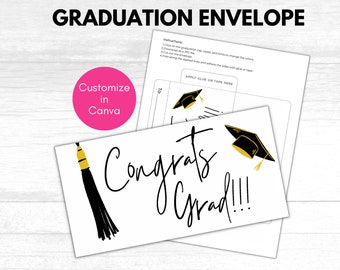 Graduation Money Envelope Printable, Graduation Money Holder, Money Envelope, Graduation Money Card, Money Gift for Graduation