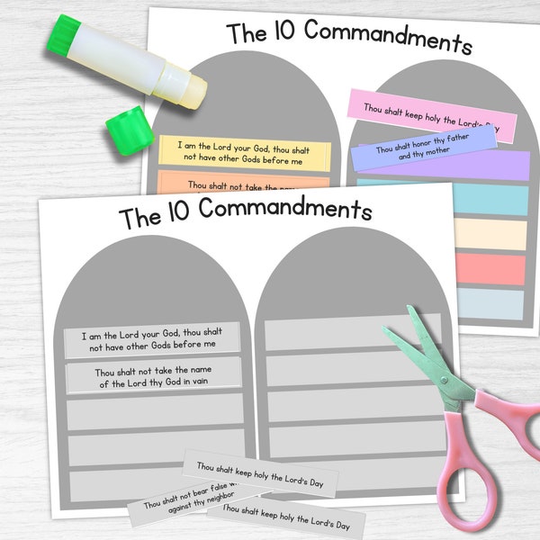 10 Commandments Craft, Catholic Puzzle Activity, Digital Catholic Worksheet, Ten Commandments Game, Sunday School, Catechism, Preschool