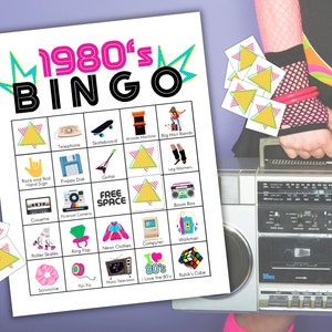 80s Bingo, 1980s Bingo, 80s Bingo Cards, Printable Bingo Cards, Retro ...