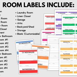 Room Name Labels Moving Box Labels, Printable Moving Labels, Box Labels, Digital ...