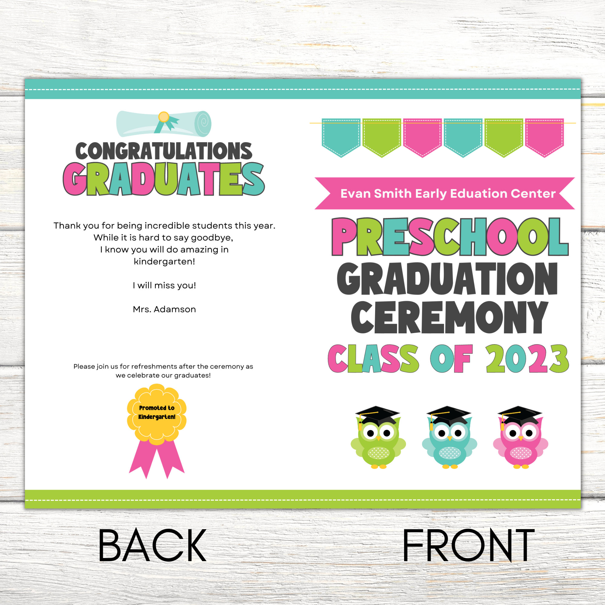 Preschool Graduation Program Template, Graduation Program for Preschool