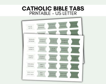 Abas para Bíblia Católica para Imprimir, Abas para Bíblia para Imprimir, Abas para Bíblia Faça Você Mesmo, Abas para Bíblia Verdes, Estudo Bíblico Católico, Abas para Livros da Bíblia