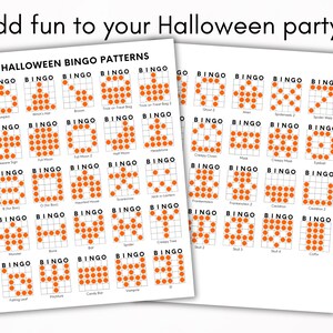Halloween Bingo Patterns, Printable Halloween Bingo Game, Bingo Patterns Download, Fall Bingo Patterns, Bingo Winning Patterns image 3