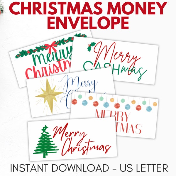 Printable Christmas Money Envelope, Money Holder for Christmas, Christmas Money Sleeve, Christmas Money Holder, Christmas Money