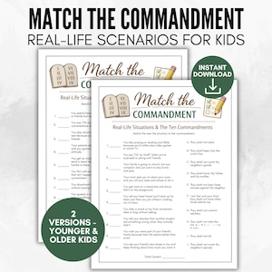 Ten Commandments Game for Kids, Moses Sunday School Games, Youth Group Activity, Homeschool Lesson, Old Testament Activity, Bible Lesson