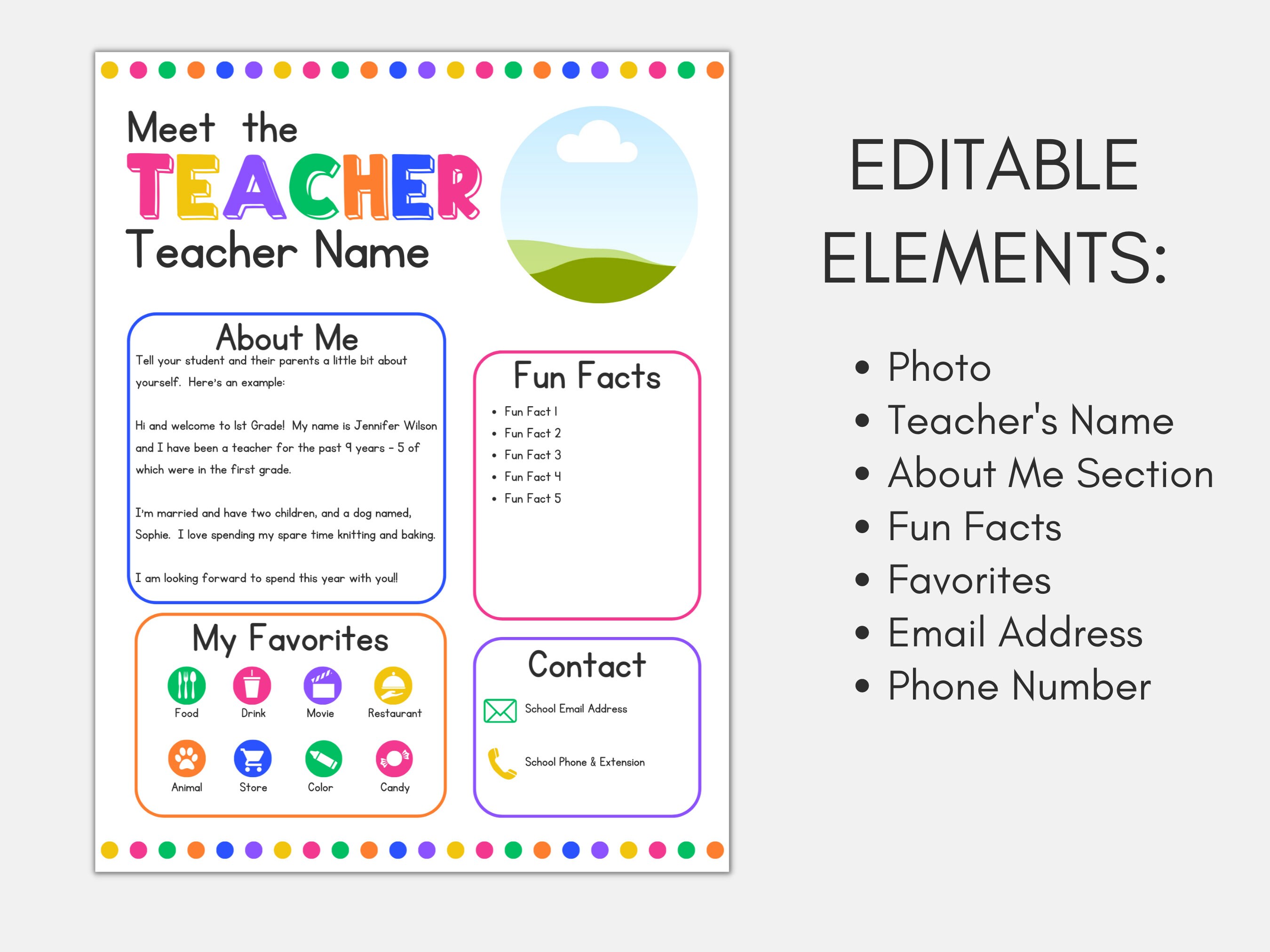 Meet the Teacher Classroom Printable, Rainbow Meet the Teacher ...