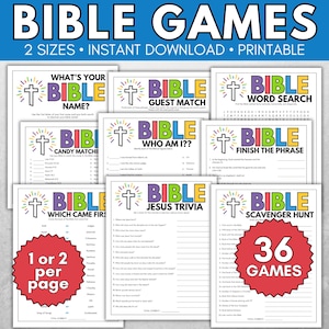 Bible Games Bundle, Fun Bible Games, Bible Activities, Sunday School Games, Youth Group Activities, Bible Party Games, Bible Games for Kids