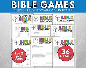 Lot de jeux bibliques, Jeux bibliques amusants, Activités bibliques, Jeux d'école du dimanche, Activités de groupes de jeunes, Jeux bibliques pour fêtes, Jeux bibliques pour enfants