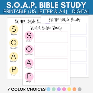 Plantilla imprimible de estudio bíblico SOAP, Guía de estudio bíblico imprimible, Notas de estudio bíblico, Estudio bíblico digital, Estudio bíblico de mujeres, SOAP digital