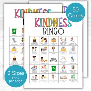 Kindness Bingo, Acts of Kindness Bingo, Gratitude Bingo, Kindness Activity, Kindness Game, Kindness Cards, Kindness Challenge,  Be Kind Game
