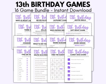 Juegos de fiesta de cumpleaños número 13, Juegos de fiesta para 13 años, Decimotercer cumpleaños, Cumpleaños número 13 de niñas, Juegos para adolescentes, Cumpleaños de niñas de 13 años