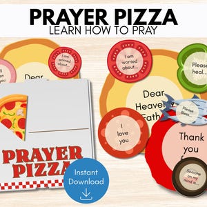 Prayer Pizza Activity for Kids, Learn to Pray Activity, Teach Kids How to Pray, Prayer Prompts for Children, Sunday School Prayer Craft
