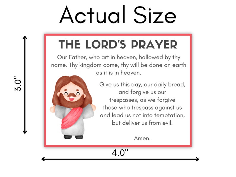 Catholic Prayer Cards for Kids, Children's Prayer Cards, Kids Hail Mary, Kids Our Father, Guardian Angel Prayer, Common Catholic Prayers image 5