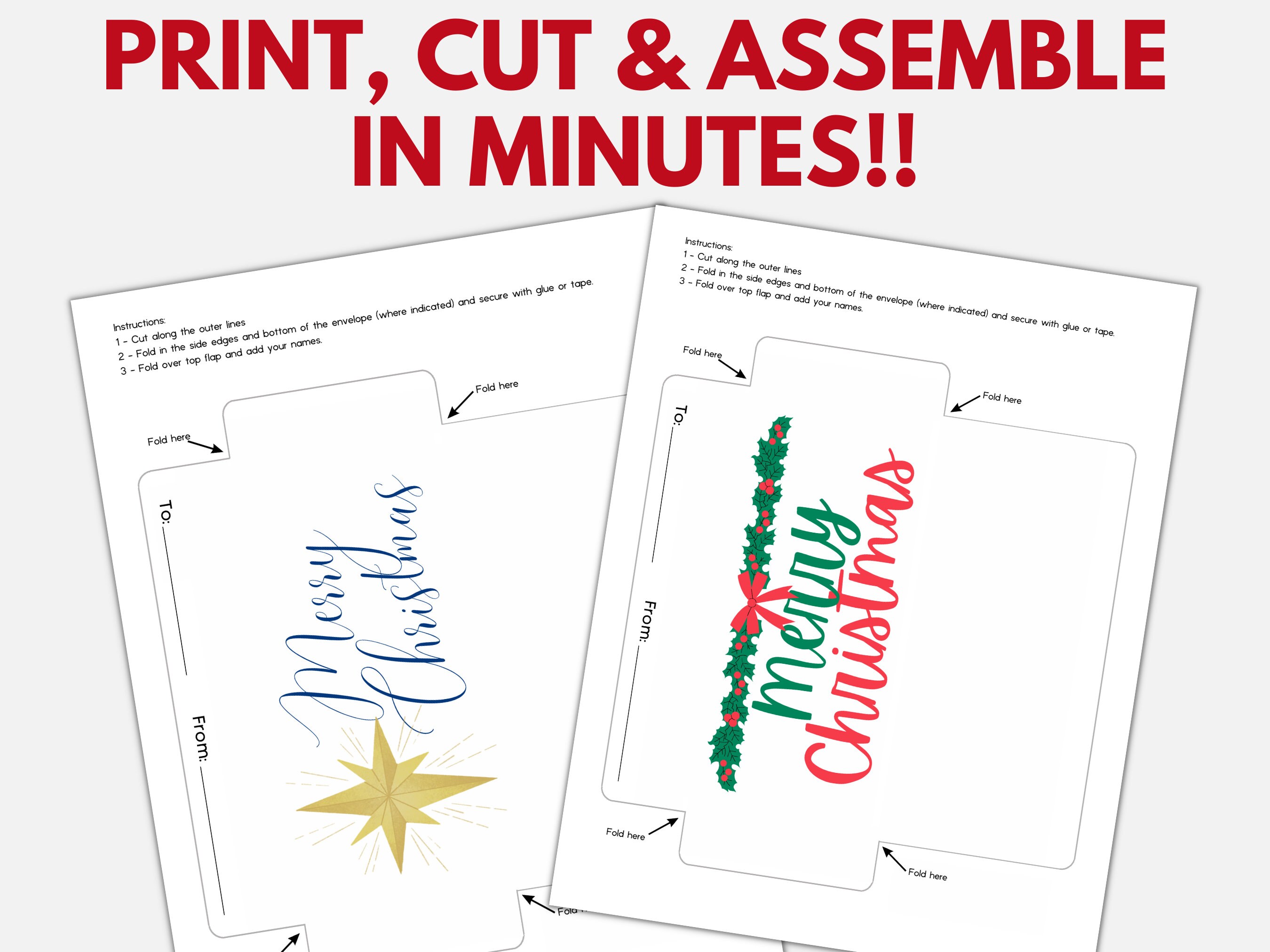 Printable Christmas Money Envelope, Money Holder for Christmas ...