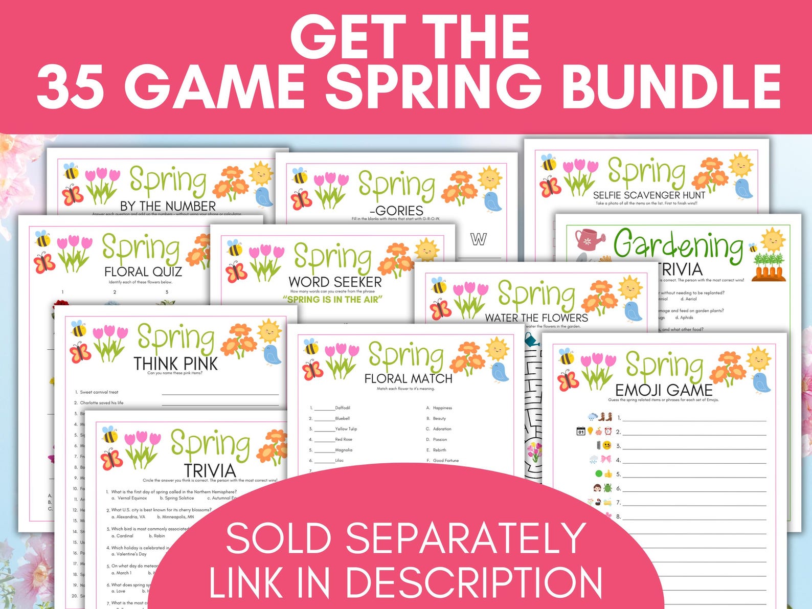 Spring Time Game Pass Spring Left Right Game, Springtime Pass the Prize Game, Pass the ...