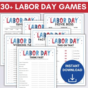 Labor Day Game Bundle, Labor Day Activities, Labor Day Trivia, Labor Day Emoji, Classroom Games, Labor Day Ideas, Kids Labor Day Games