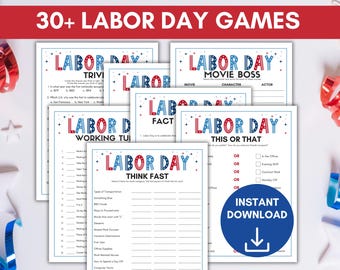 Labor Day Game Bundle, Labor Day Activities, Labor Day Trivia, Labor Day Emoji, Classroom Games, Labor Day Ideas, Kids Labor Day Games