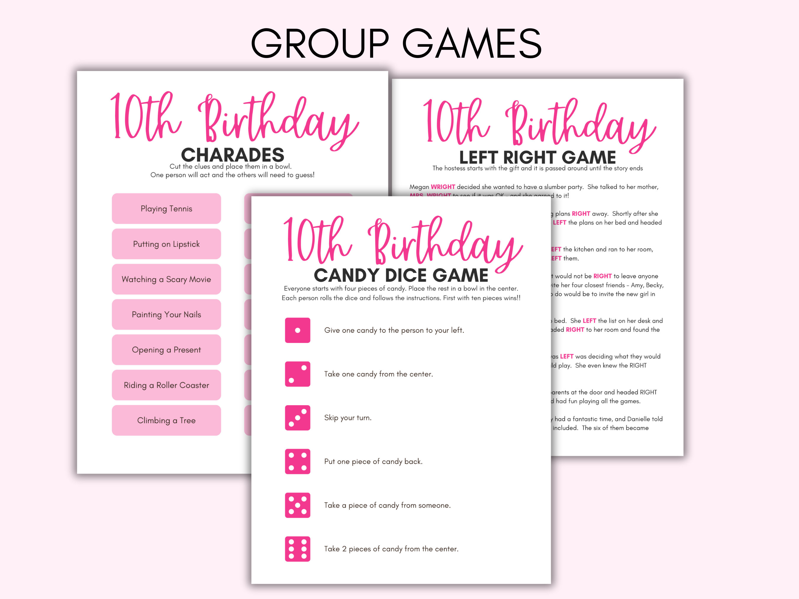 10th Birthday Party Games, 10 Year Old Party Games, Tenth Birthday ...